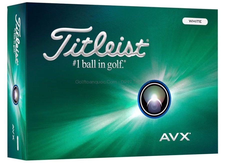 Hộp 12 bóng golf AVX Trắng 3 lớp 2024 | Titleist