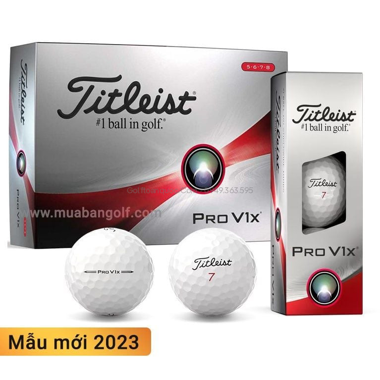Hộp 12 bóng golf Pro V1x 2023 White | Titleist